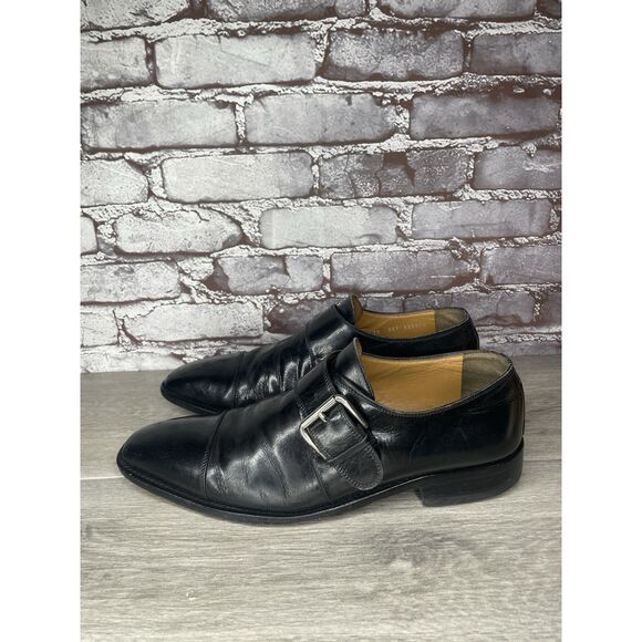Mingo Vibram Black Leather Buckle Monk Strap Dress Shoes Men’s Sz 10D US/43EU - Picture 1 of 16